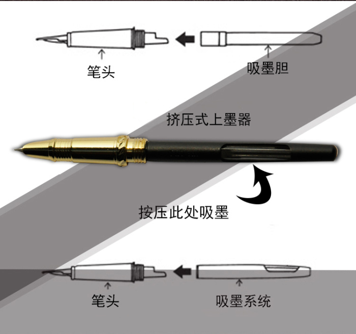 钢笔宝珠笔刻字定制练字笔礼盒书画套装墨囊可擦学生高档细节图