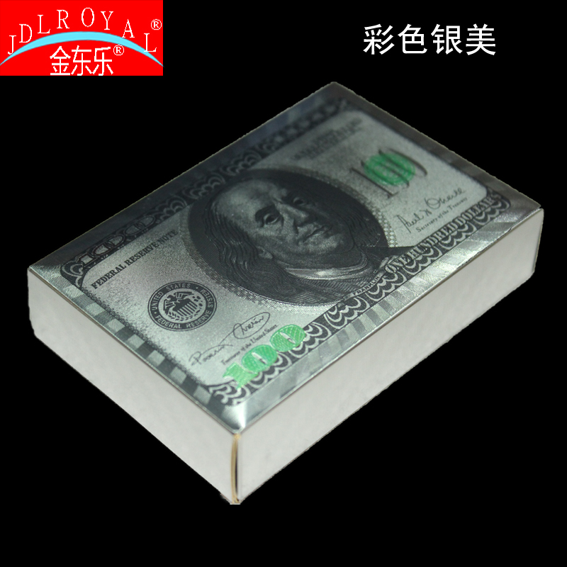 Gold foil poker new silver foil color green dollar plastic PVC waterproof poker manufacturers direct