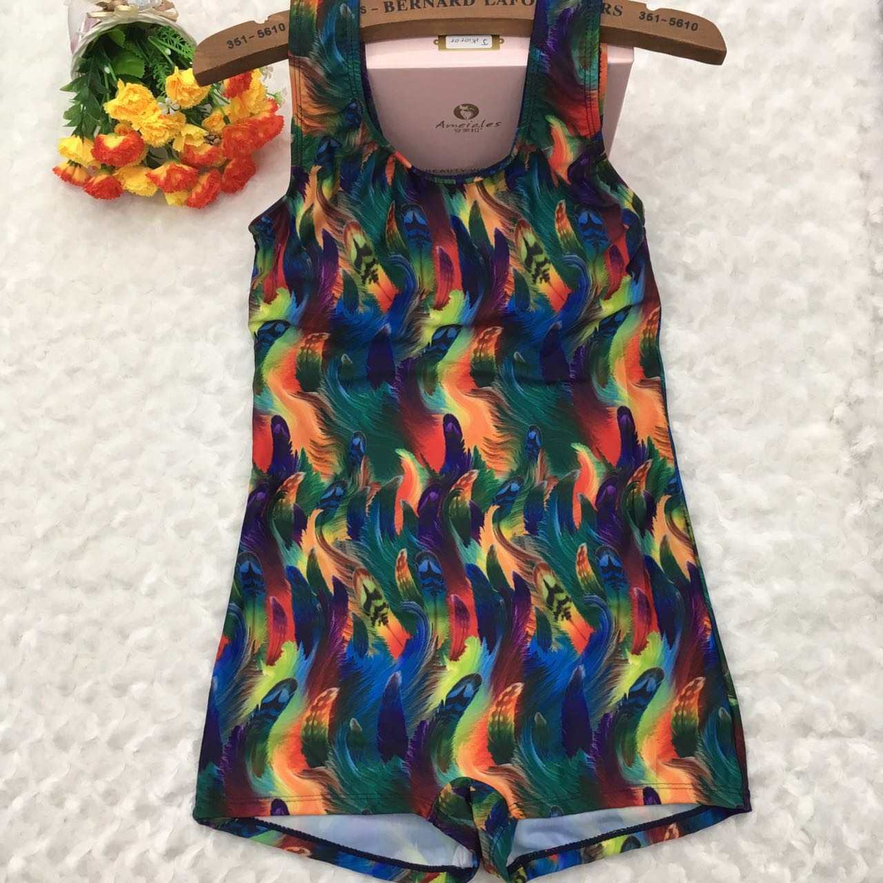 Europe and the United States one-piece tank top suits conservative swimwear