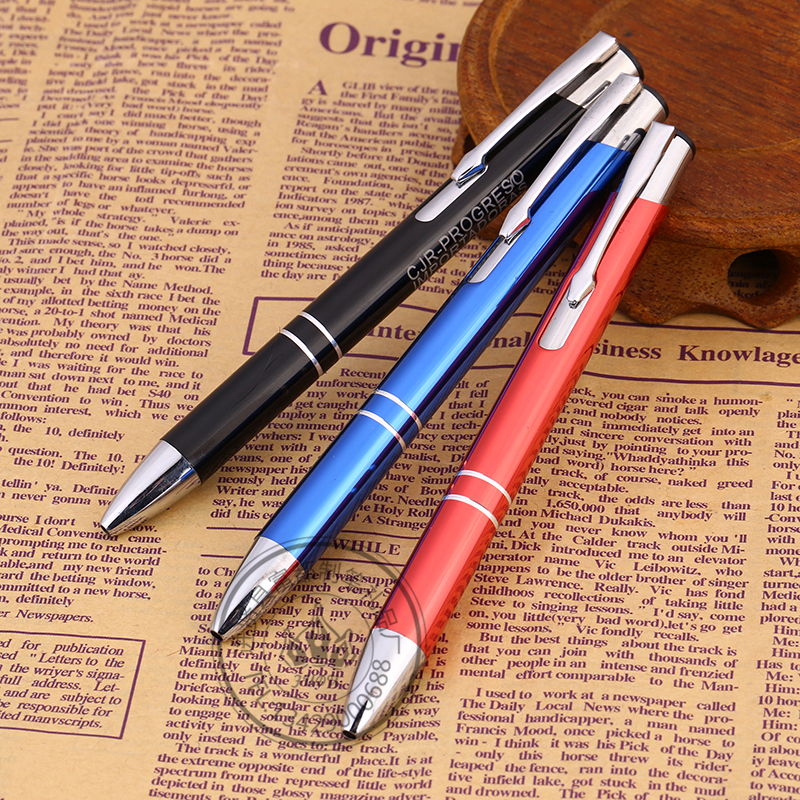 Factory direct sales of metal press pens, aluminum oxide ballpoint pens, advertising aluminum tube pens, customizable logos