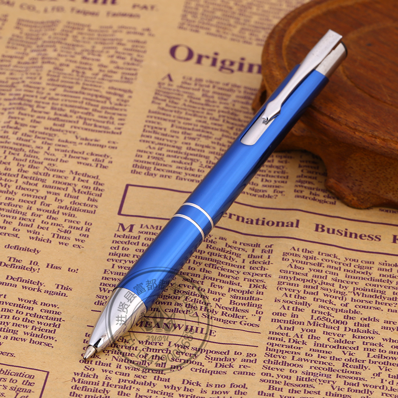 Factory direct sales of metal press pens, aluminum oxide ballpoint pens, advertising aluminum tube pens, customizable logos details Picture