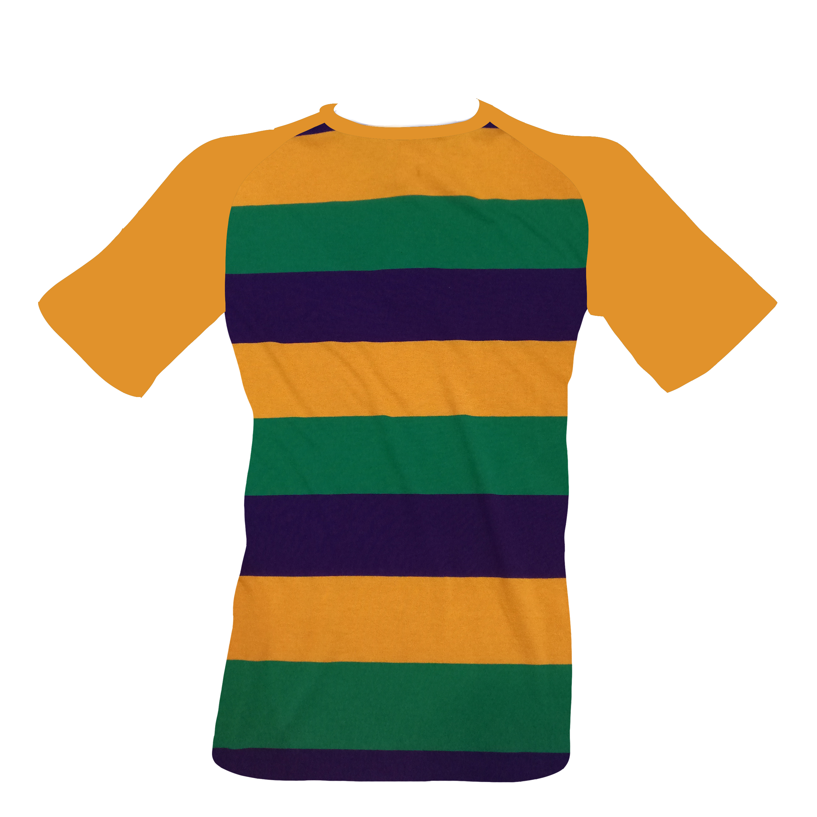 Factory wholesale custom festival clothing, polyester-cotton horizontal striped round-neck T-shirts details Picture