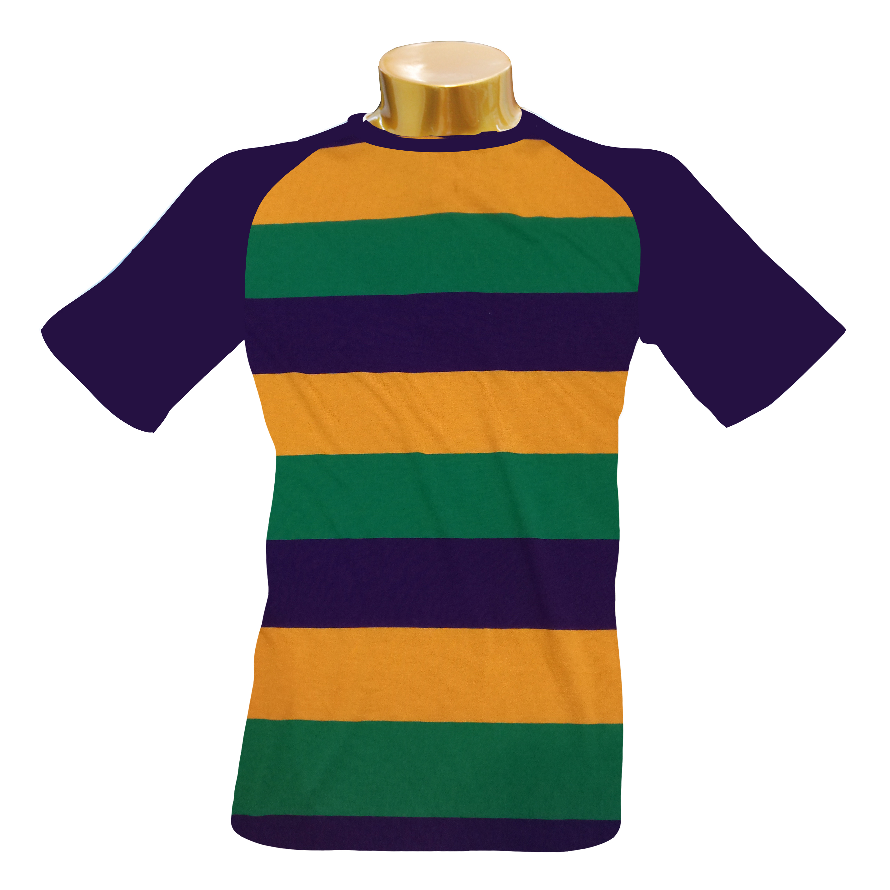 Factory wholesale custom festival clothing, polyester-cotton horizontal striped round-neck T-shirts