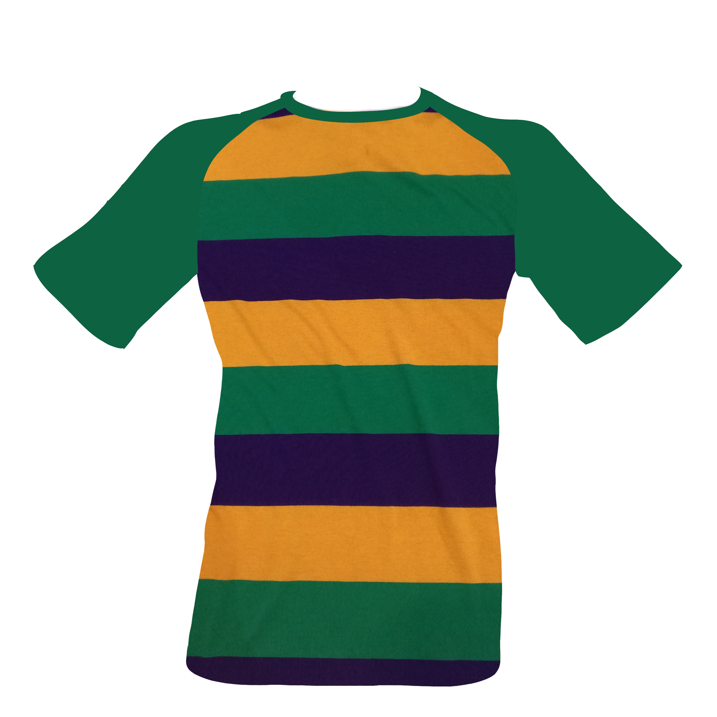Factory wholesale custom festival clothing, polyester-cotton horizontal striped round-neck T-shirts Specification image