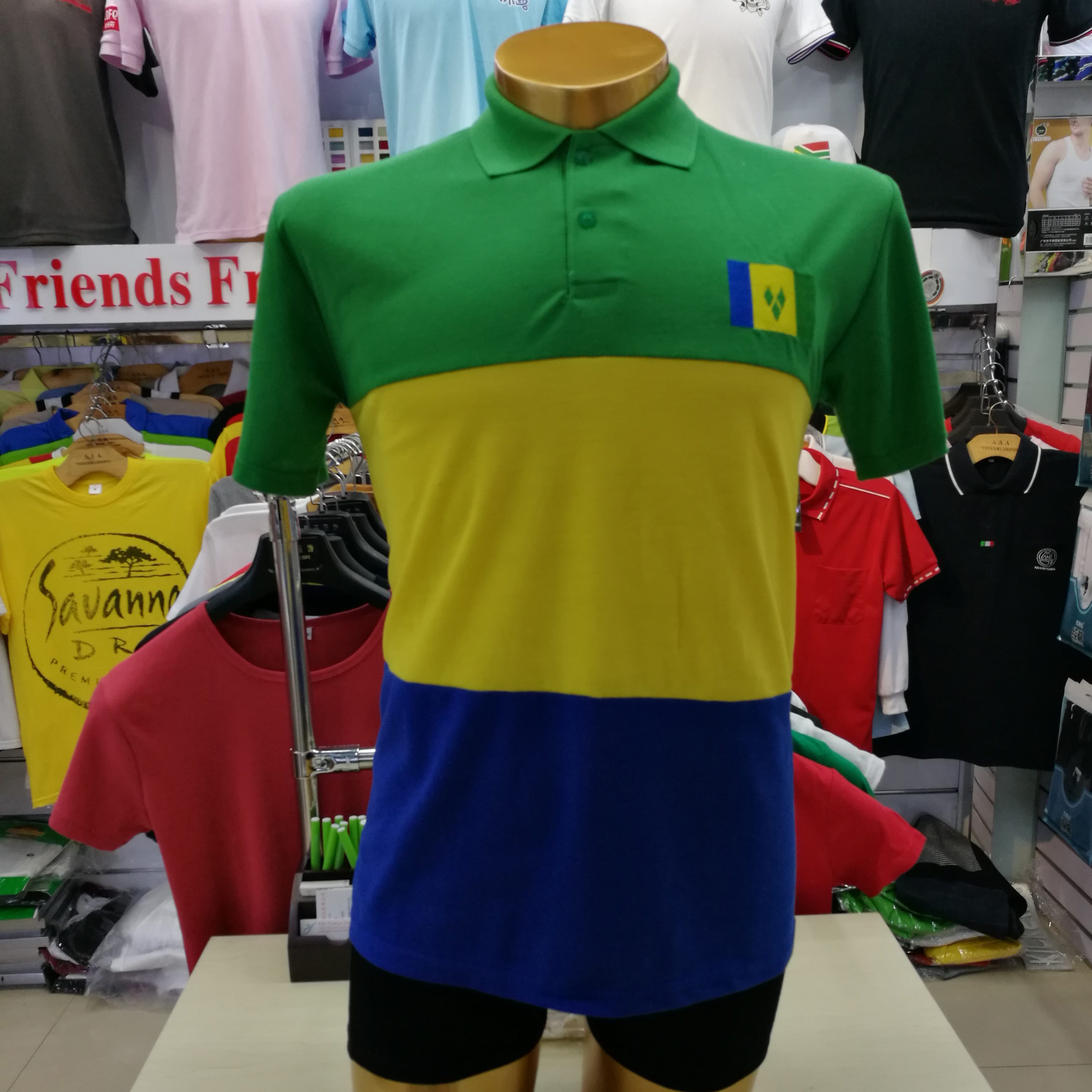 Fabricante al por mayor personalizado evento promocional casual deporte bandera patchwork Polo shirt