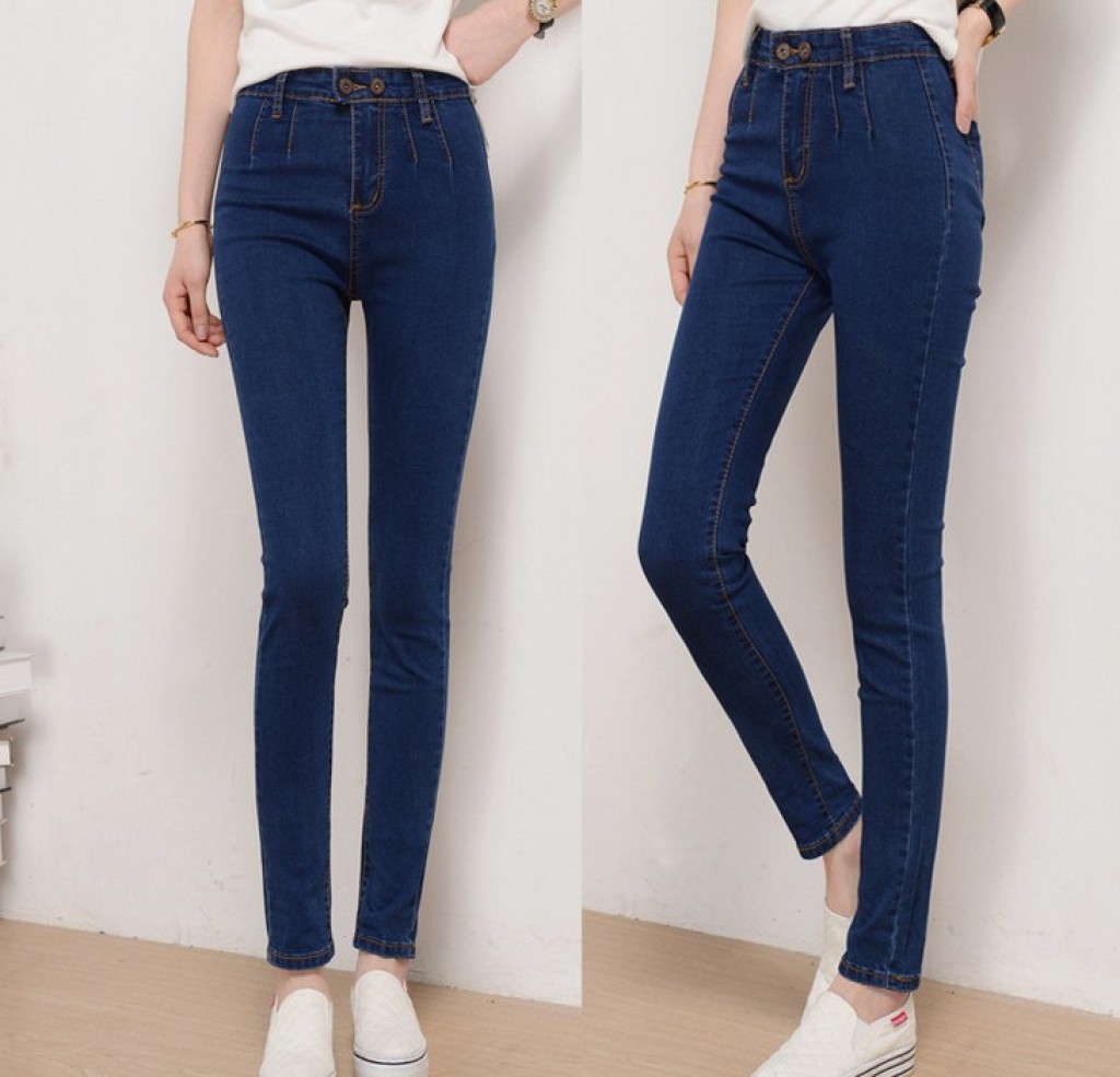 Fall women's denim retro nine-point pants High waisted slim pencil small feet jeans women thumbnail