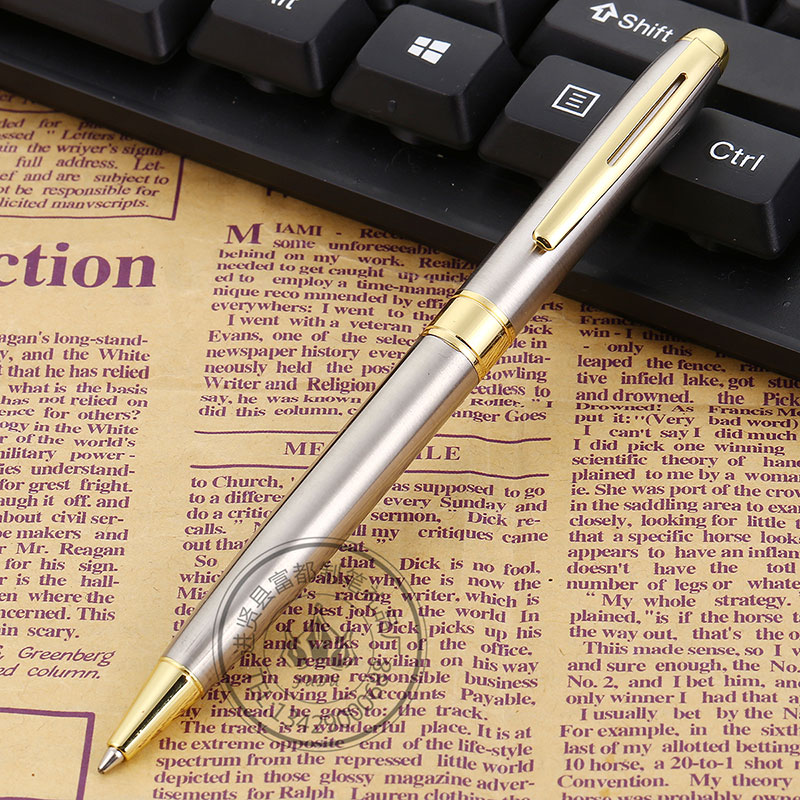 Factory direct sales of metal ballpoint pens, stainless steel pens, custom ballpoint pens, writing and rotating gift pens details Picture