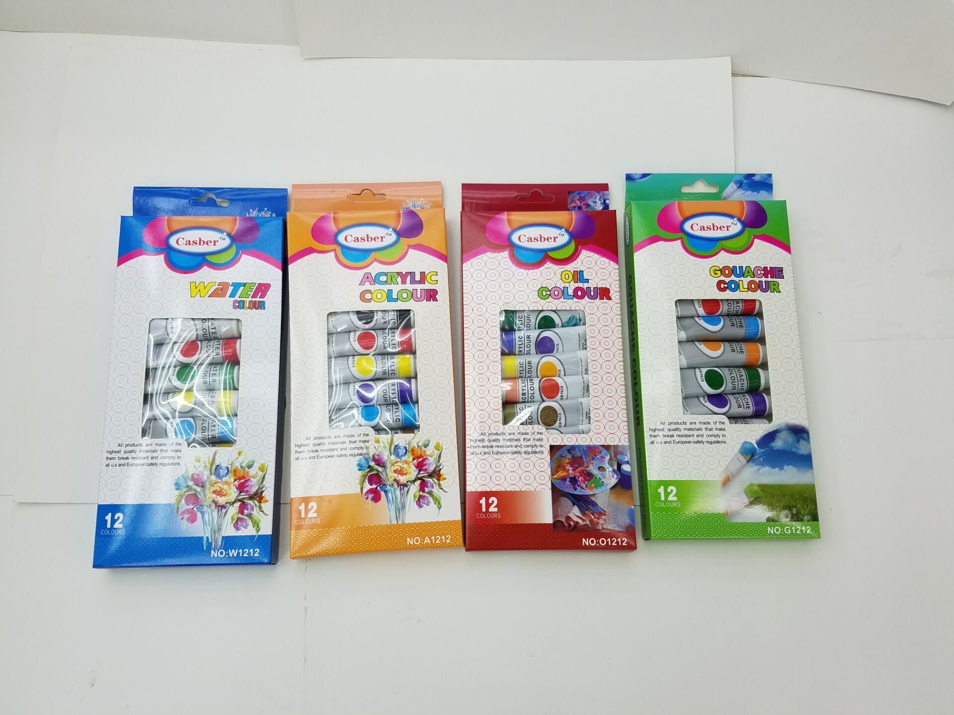Watercolor paint, acrylic paint, color box packaging