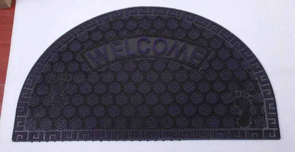Semi-circular rubber floor MATS, door MATS, kitchen MATS, floor MATS, PVC MATS, rubber MATS, outdoor MATS Specification drawing