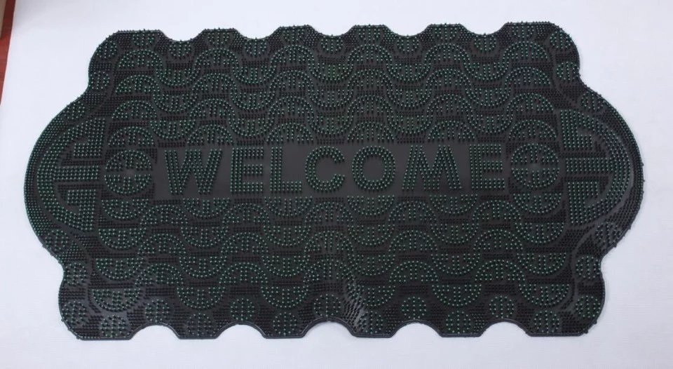 Elliptical wave PVC floor mat, anti-slip mat, rubber mat, raised point welcome mat, outdoor mat, rubbing mud mat, 45*75cm Specification drawing