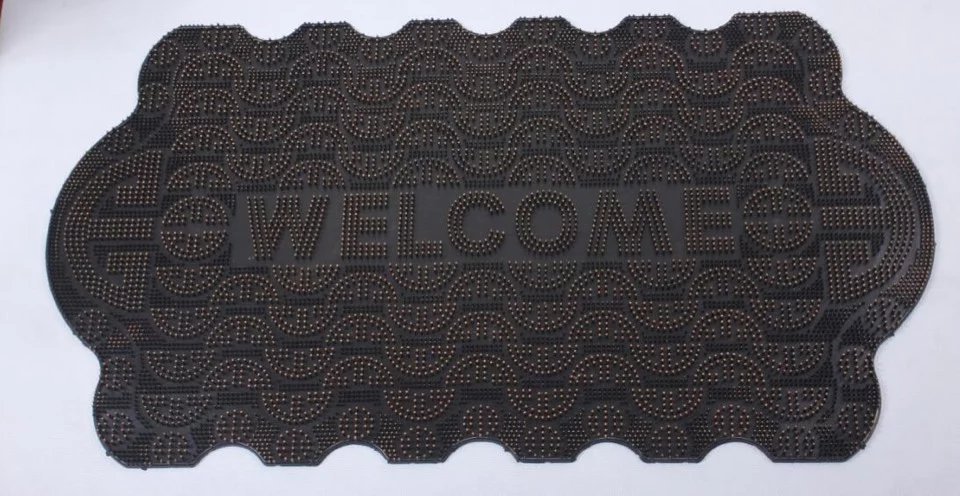 Elliptical wave PVC floor mat, anti-slip mat, rubber mat, raised point welcome mat, outdoor mat, rubbing mud mat, 45*75cm details Picture