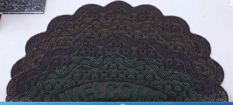 Semi-circular wavy PVC mat, rubber floor mat, raised point WELCOME mat, outdoor mat, door mat, household mat details Picture