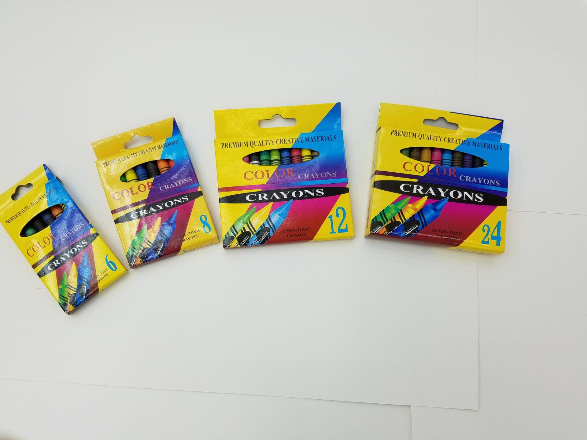 Crayons, 6 color crayons, 8 color crayons, 12 color crayons, 16 color crayons, 24 color crayons