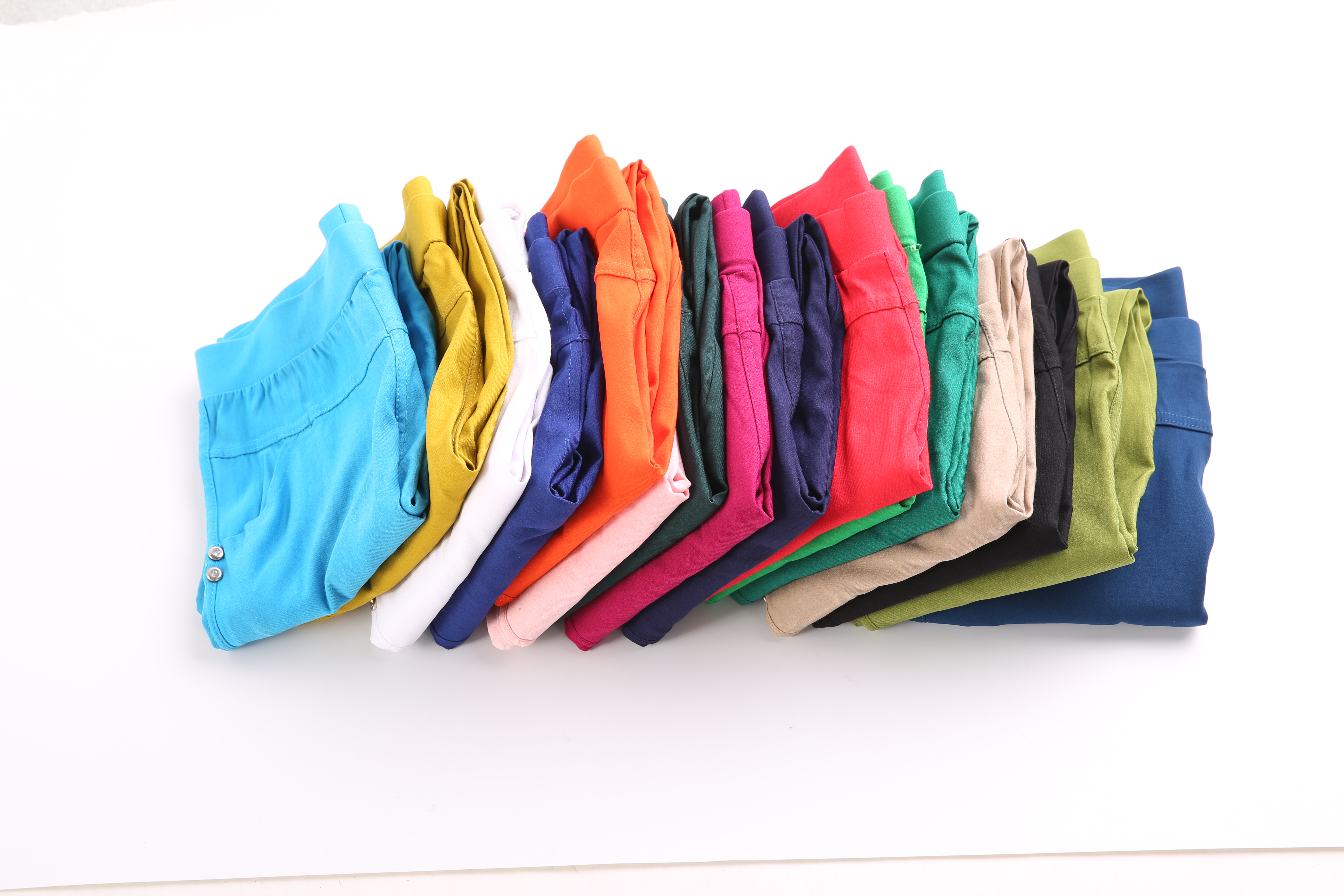 Ten plain weave color pants, thin style