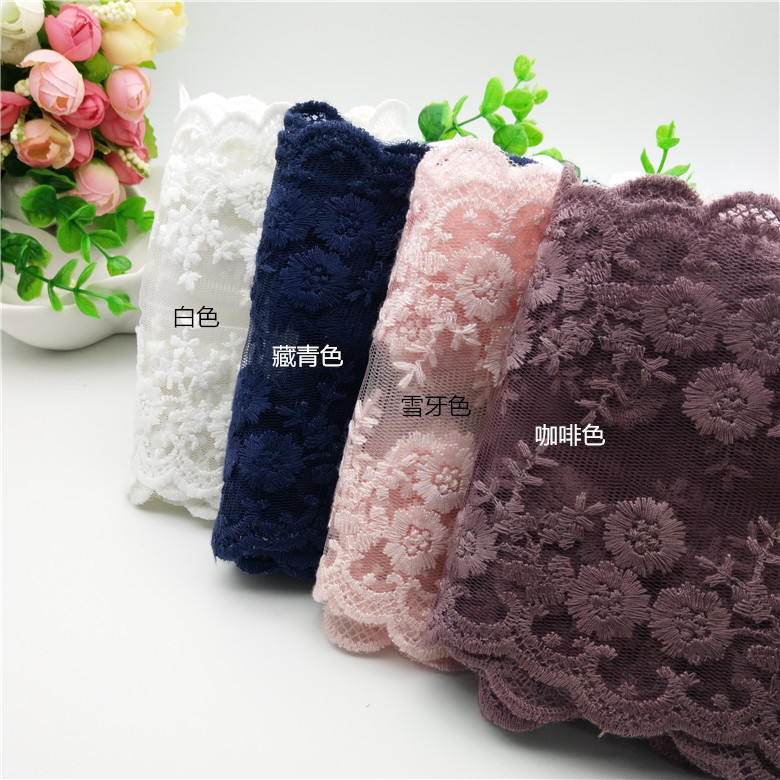 Double-sided milk silk embroidered lace