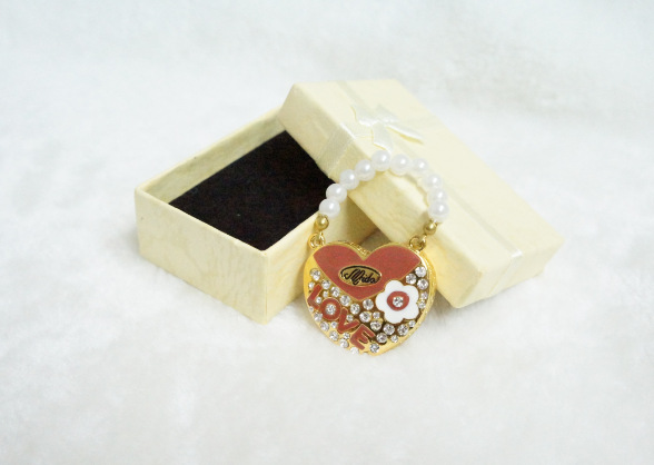 Dibujos animados joyas pareja corazón usb flash drive 32GLOVE metal inserto diamante diamante collar regalo usb flash drive details Picture