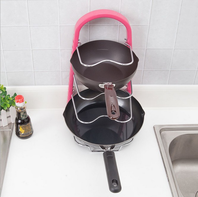 Adjustable pot cover shelf kitchen shelf TV shopping kitchen gadget Kitchen shelf