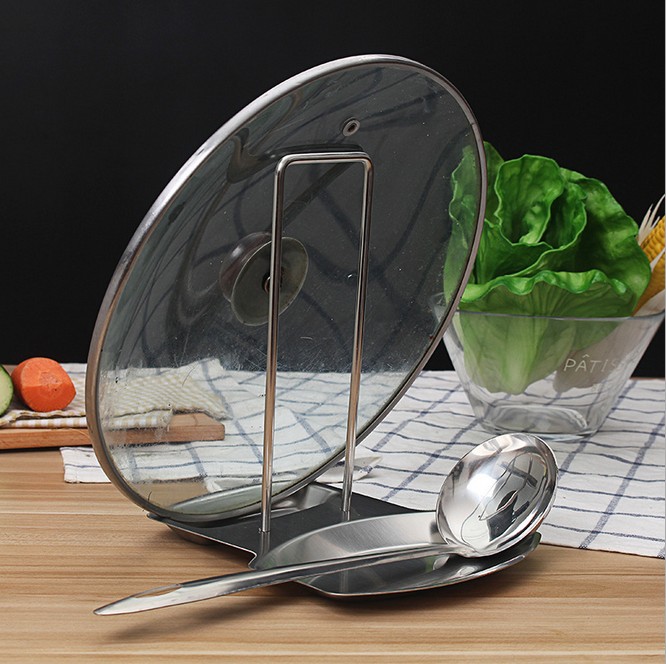 Stainless steel pot cover rack with water tray kitchen shelf new exotic products kitchen gadgets
