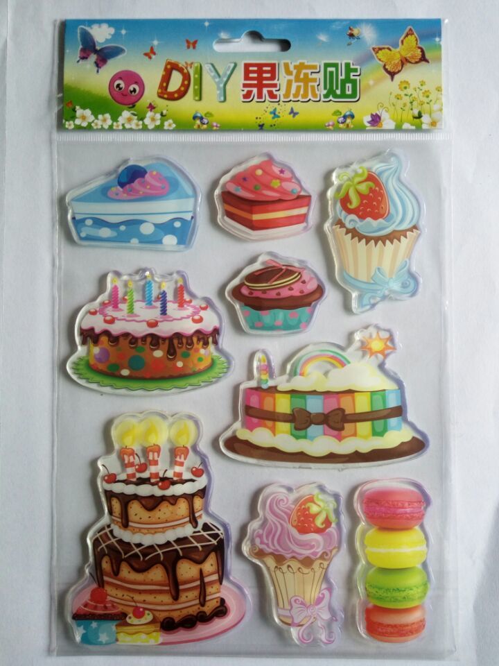 新款15*25cm软胶贴TPR窗贴冰箱 果冻贴,加细节图