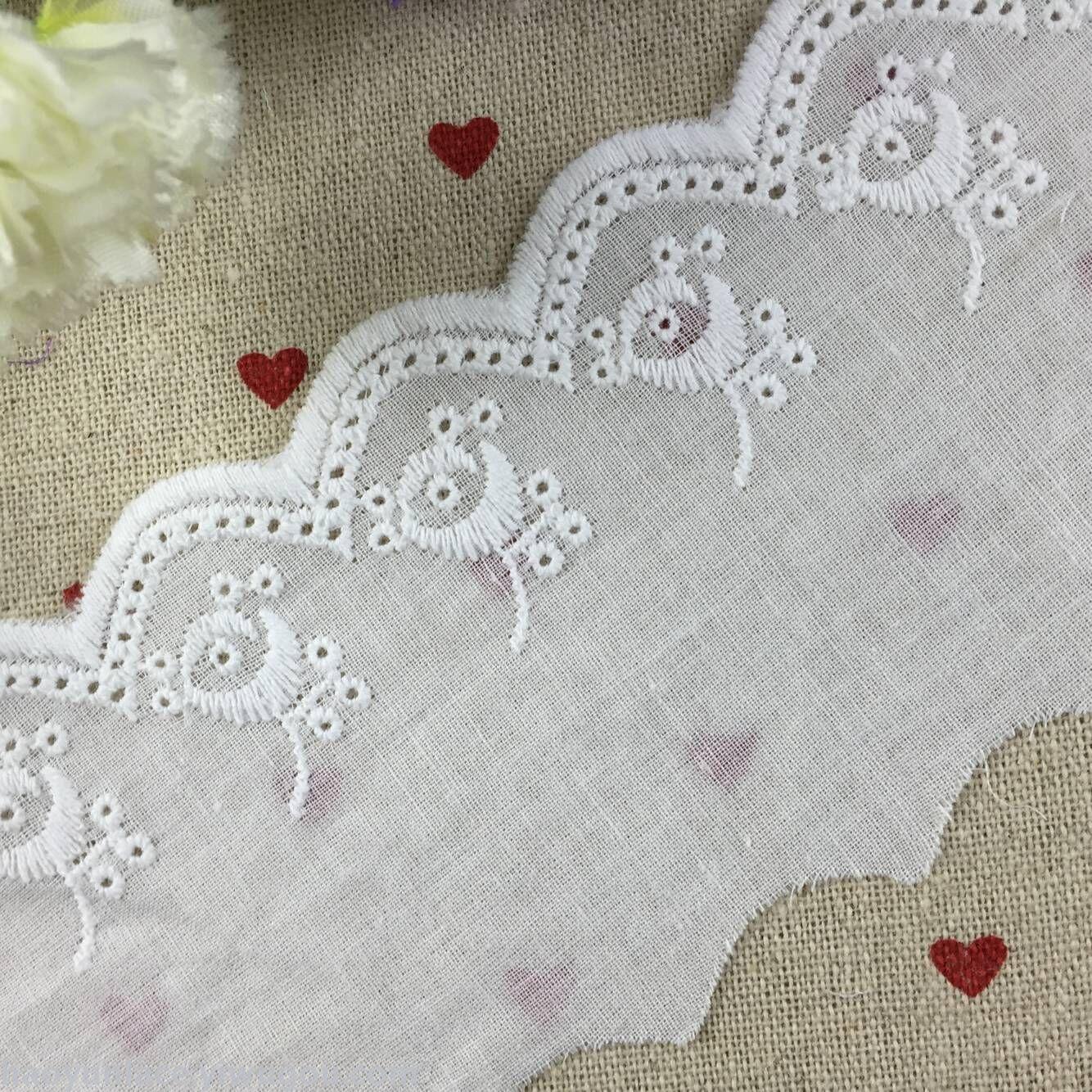 [Recommended By The Manager] High Quality Cotton Embroidery Lace Bleached White Fashion Lace For Women And Children's Wear 11