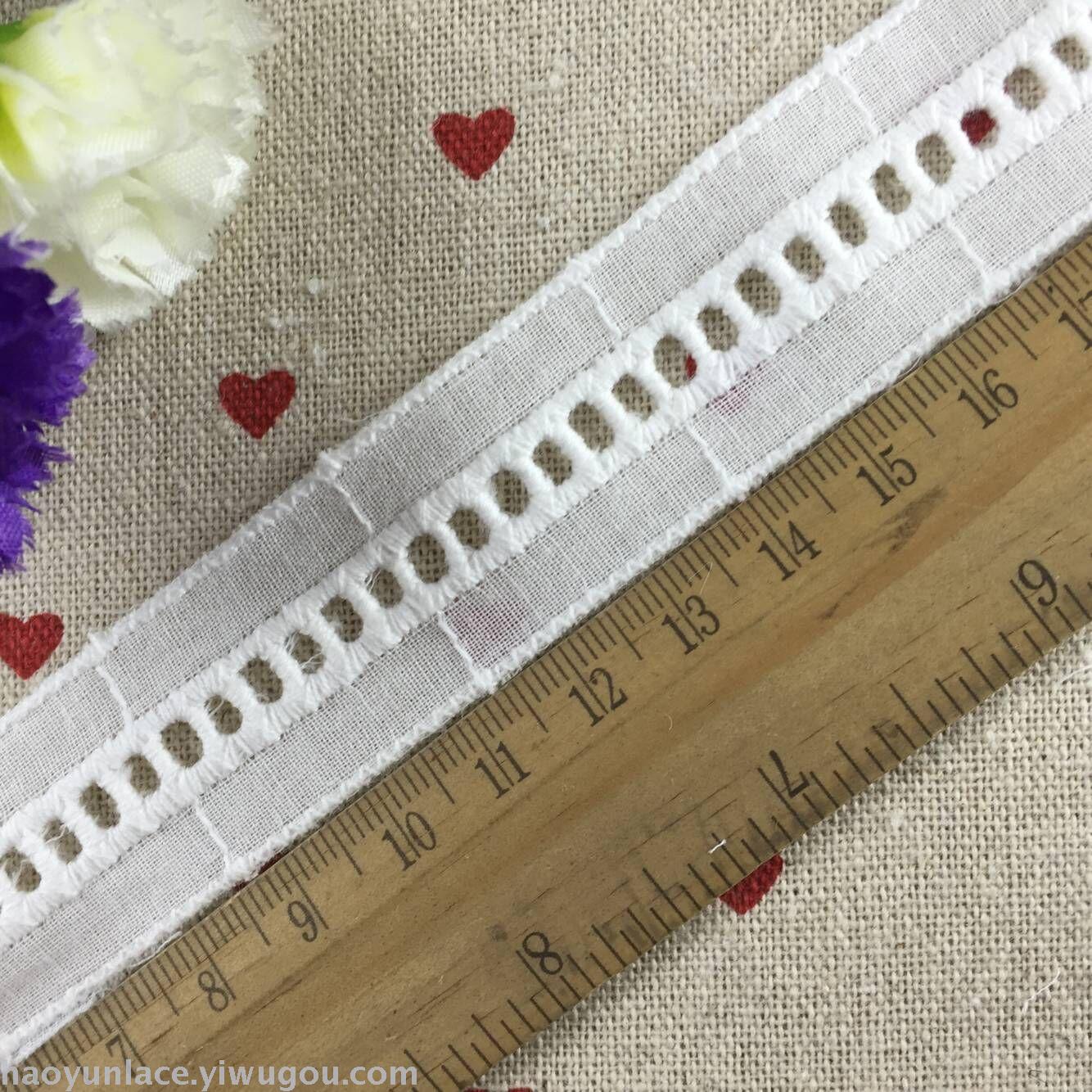 [Recommended By The Manager] High Quality Cotton Embroidery Lace Bleached White Fashion Lace For Women And Children's Wear 11 details Picture