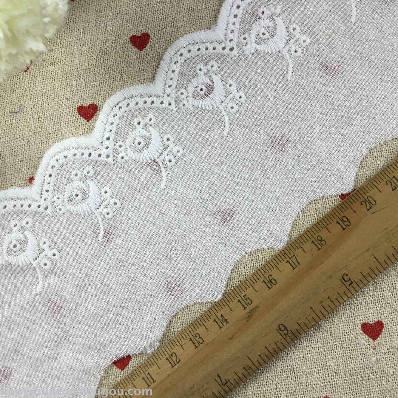 [Recommended By The Manager] High Quality Cotton Embroidery Lace Bleached White Fashion Lace For Women And Children's Wear 11 Specification drawing