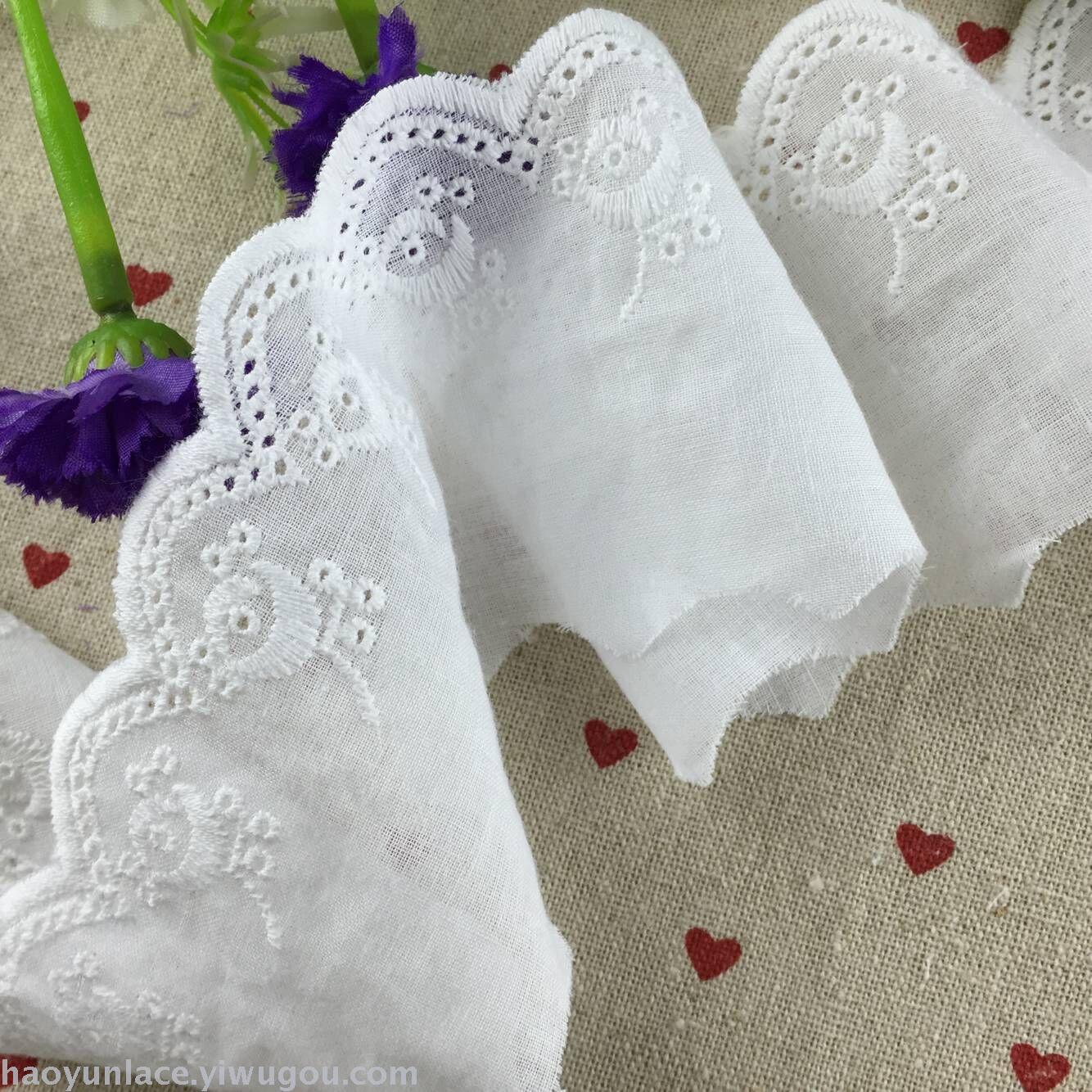 [Recommended By The Manager] High Quality Cotton Embroidery Lace Bleached White Fashion Lace For Women And Children's Wear 11 Application Scenario