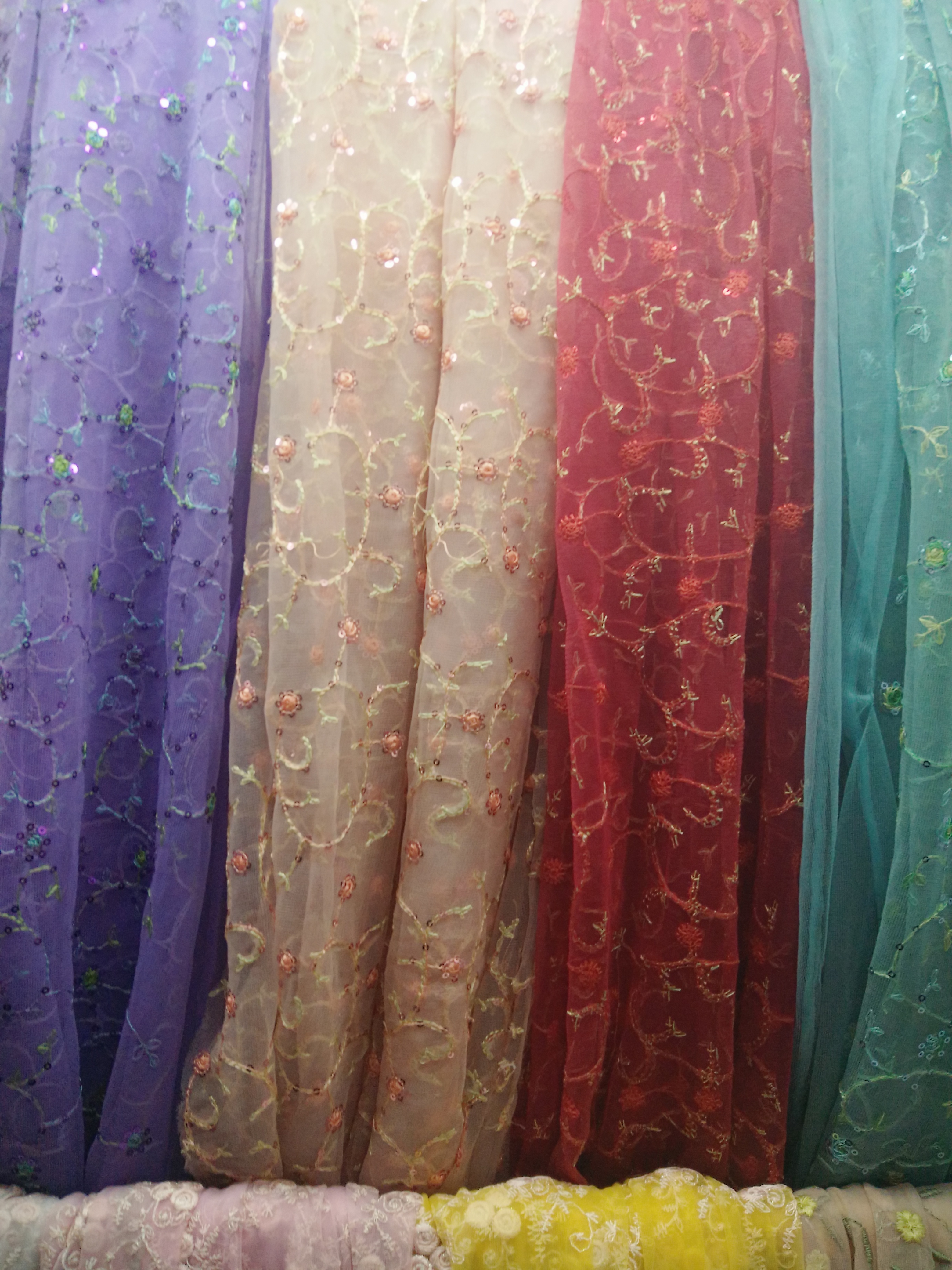 Sequin Embroidered Fabric Lace Fabric