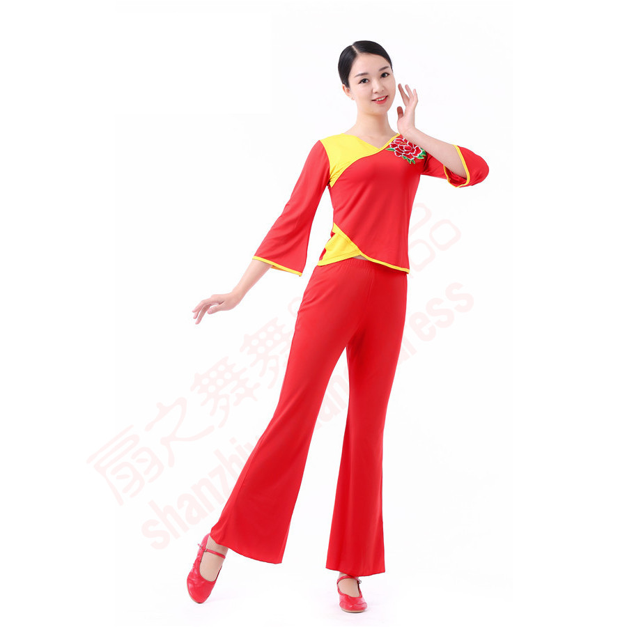 2017春夏新款广场舞套装牛奶丝舞蹈健身服装表演服装厂家直销