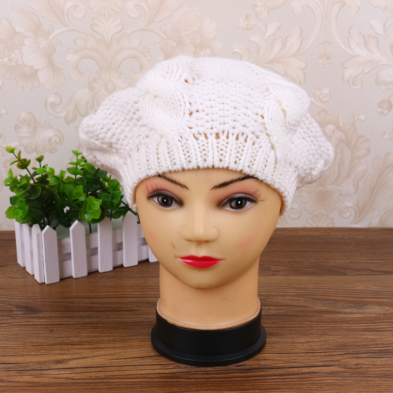 Autumn/Winter Fashion Ladies Beret Hat Painter Hat Warm Knit Hat Woolen Hat