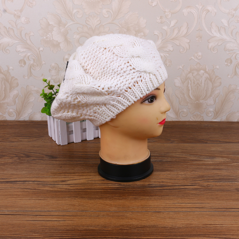 Autumn/Winter Fashion Ladies Beret Hat Painter Hat Warm Knit Hat Woolen Hat details Picture