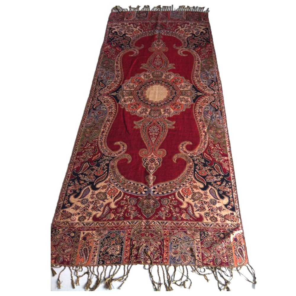 Gold silk jacquard scarf wholesale Corolla cashew gold jacquard scarf shawl