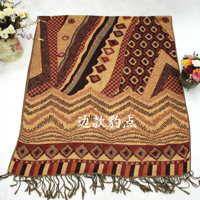 Gold Silk Jacquard Scarf Wholesale Gold Silk Jacquard Scarf Shawls Specification drawing