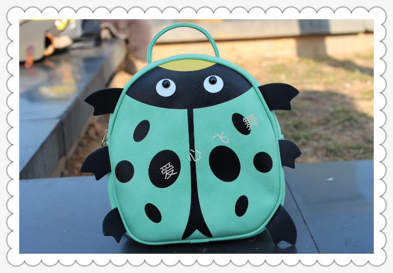 PU children's backpack, Beetle bag, backpack, dual-purpose bag, girl bag, parent-child bag, ladybug bag details Picture