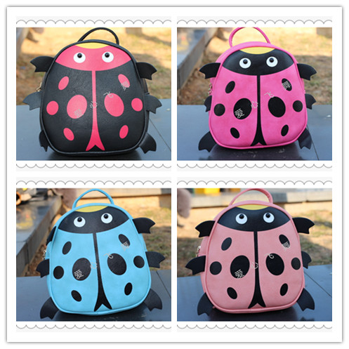 PU children's backpack, Beetle bag, backpack, dual-purpose bag, girl bag, parent-child bag, ladybug bag