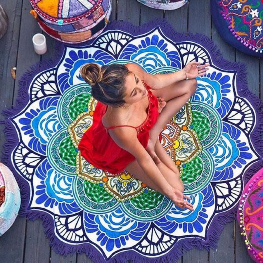 Export polygonal beach scarves, round scarves, capes, polyester fabric, new, unique and creative products for the seaside details Picture