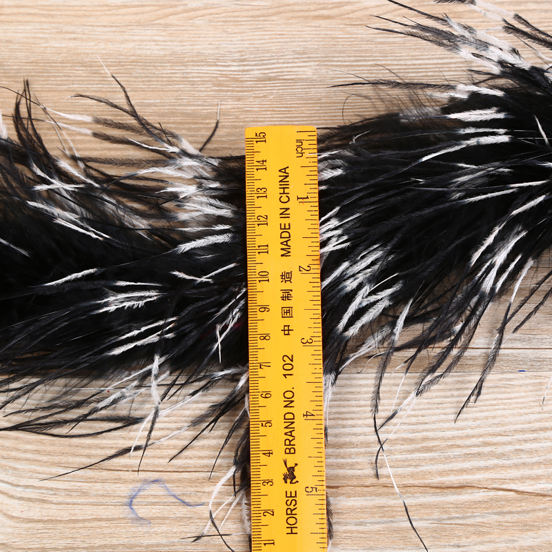 Black And White Two Color Ostrich Feather Strip Feather Cloth Handmade Diy Props Application Scenario