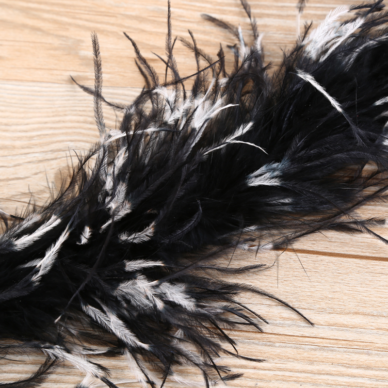 Black And White Two Color Ostrich Feather Strip Feather Cloth Handmade Diy Props details Picture