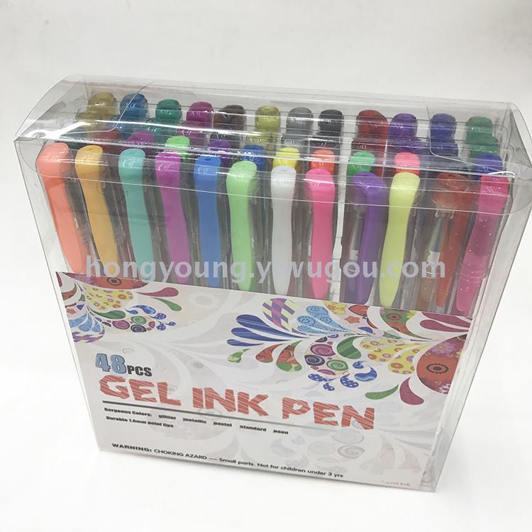 Manufacturers directly provide 48 color sticker brand custom OEM processing color neutral pen PVC set