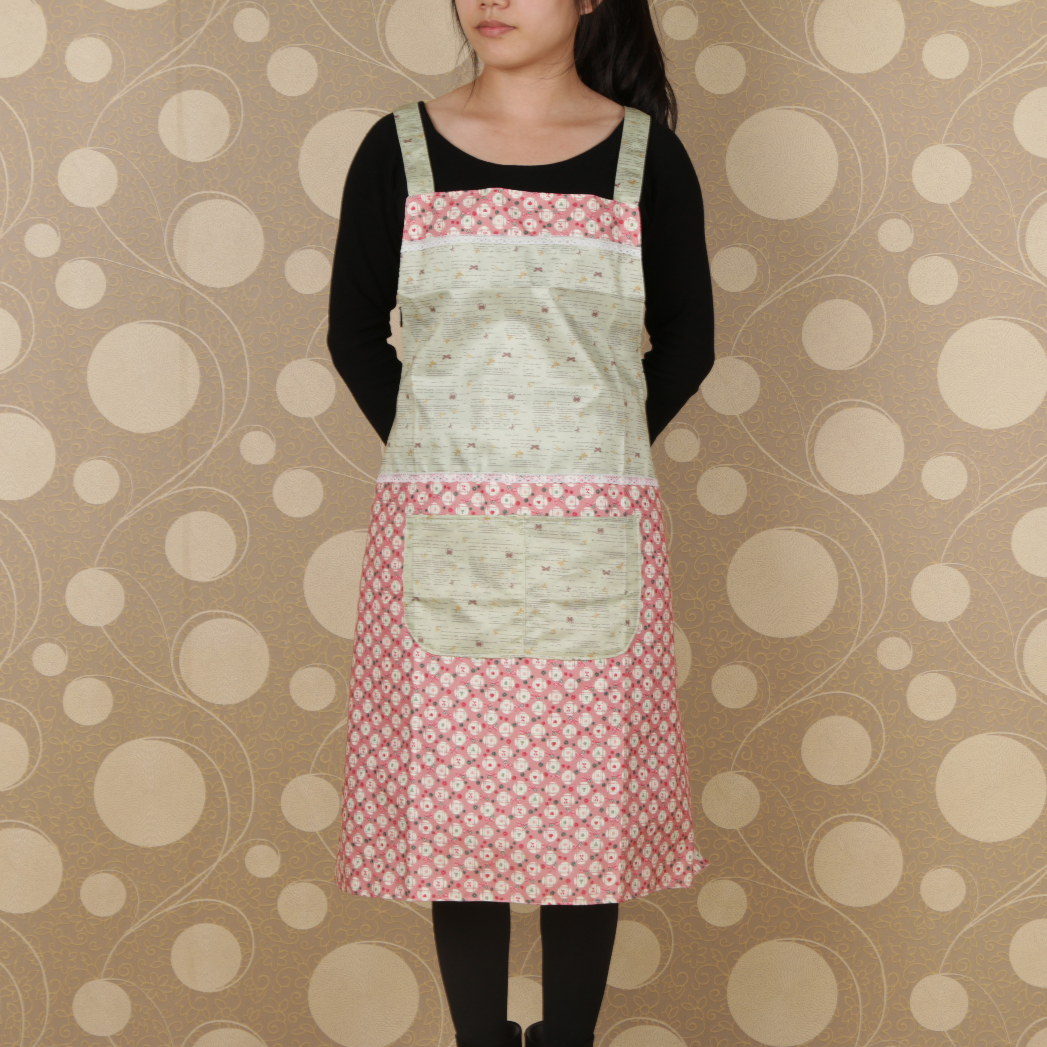 Kitchen long sleeve apron waterproof and grease proof adult overalls fashionable multi-color simple work clothes for women thumbnail