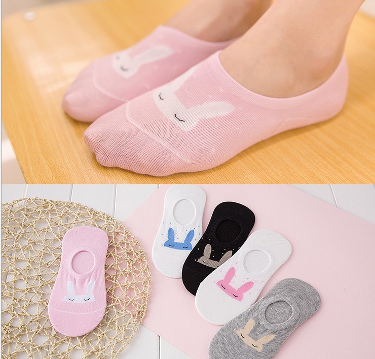 袜子 女士春夏季隐形船袜 女袜全棉五双装产品图