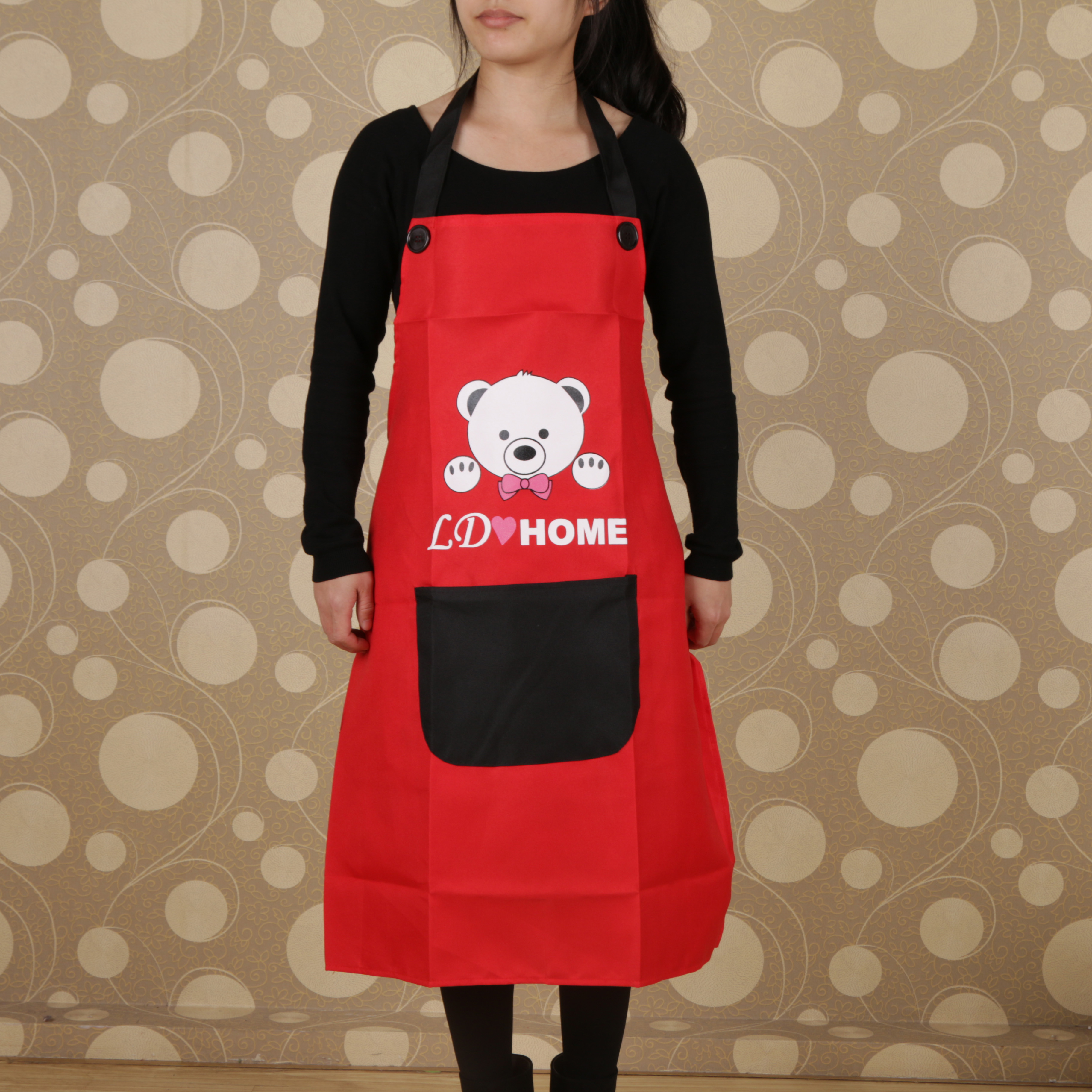 Kitchen long sleeve apron waterproof and grease proof adult smock fashionable and simple work clothes for women thumbnail