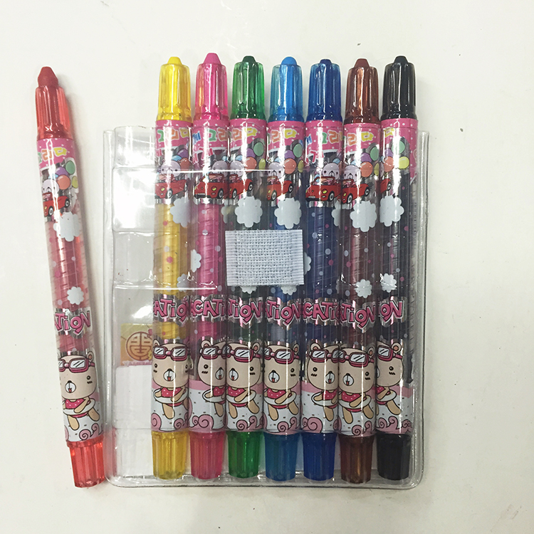 Minda 8-Color Children's Cartoon Short Rotating Crayon Crayon Brush For Children Magic Doodle Color