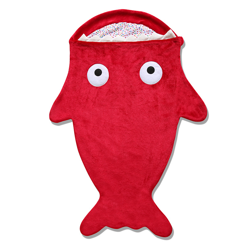 A new, unique and creative product with thickened flannel for baby shark sleeping bags and anti-kick quilts