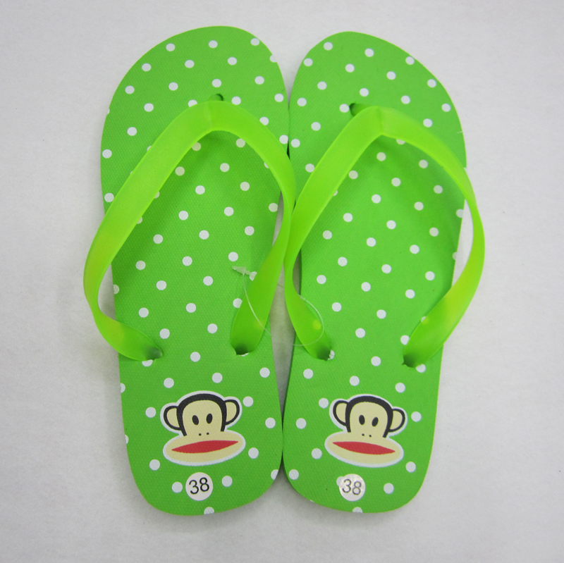 Factory direct sales of custom-made fluorescent green dot women's flip-flops and cooling flip-flops