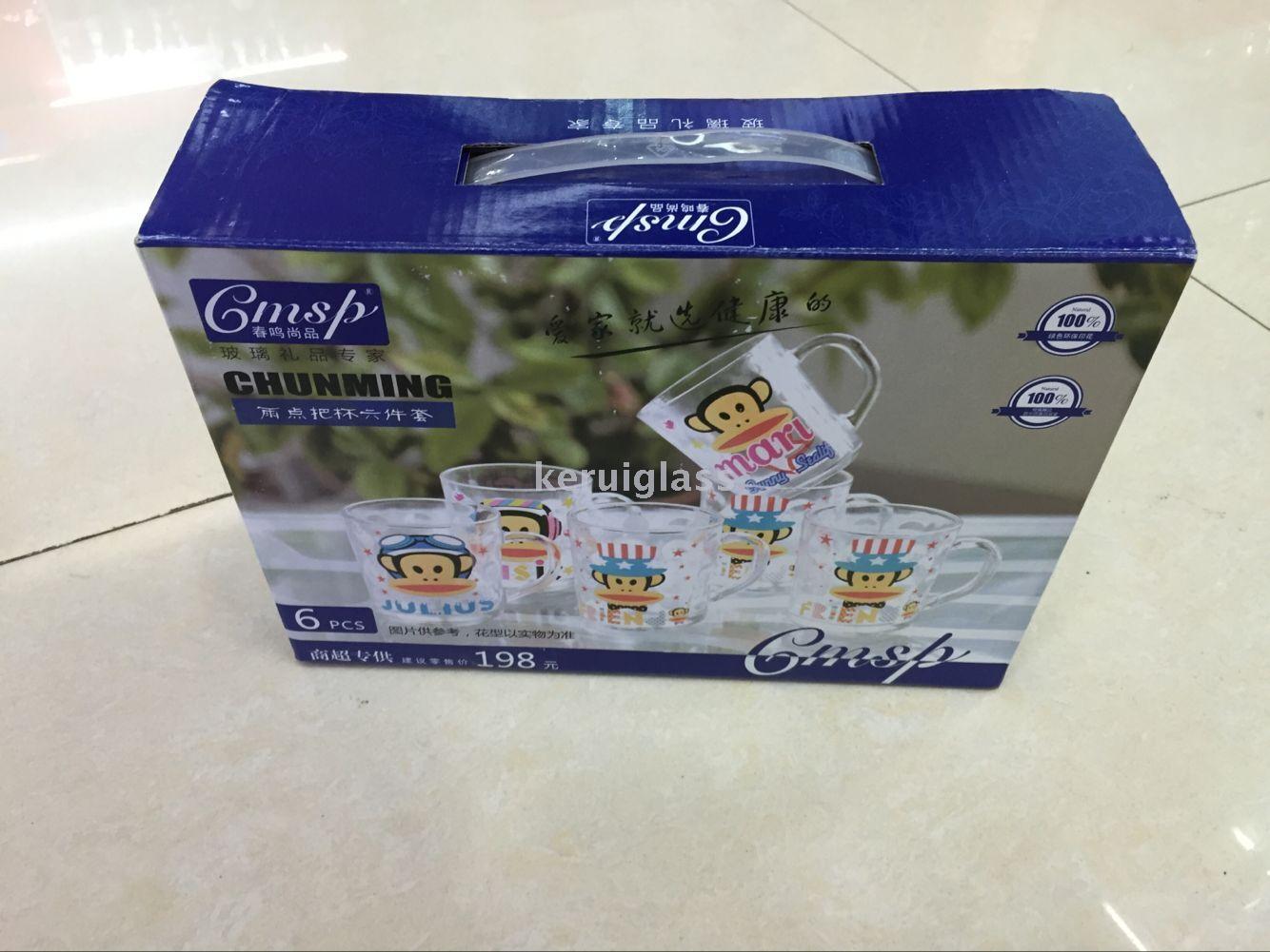 玻璃把杯水果雨点小马克杯水杯牛奶杯饮料杯细节图