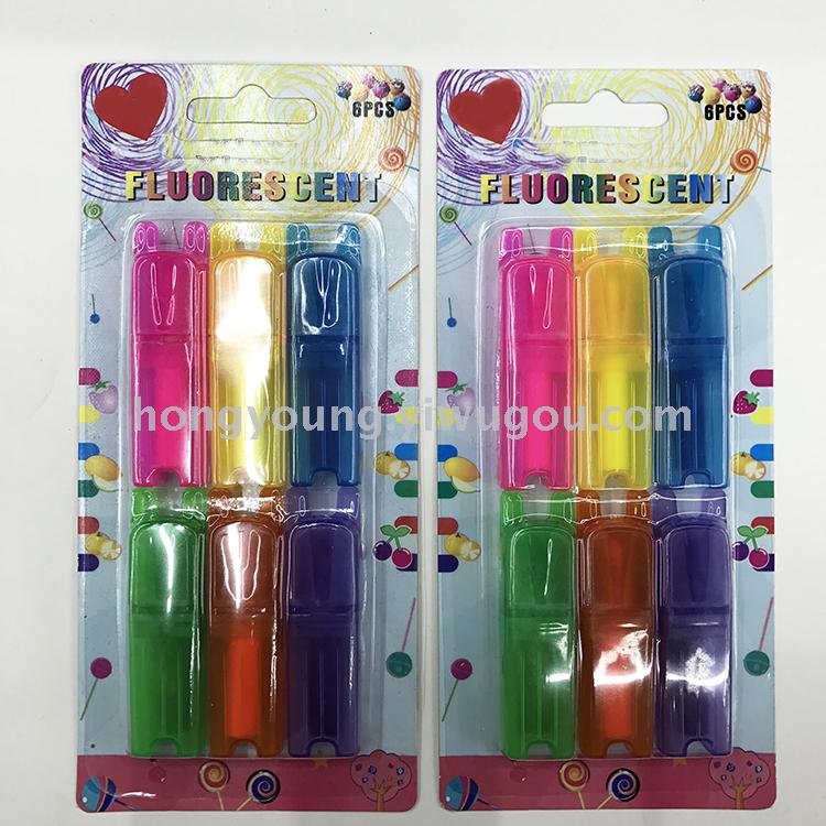 Bunny mini cartoon cute highlighter style gift pen 6 suction CARDS