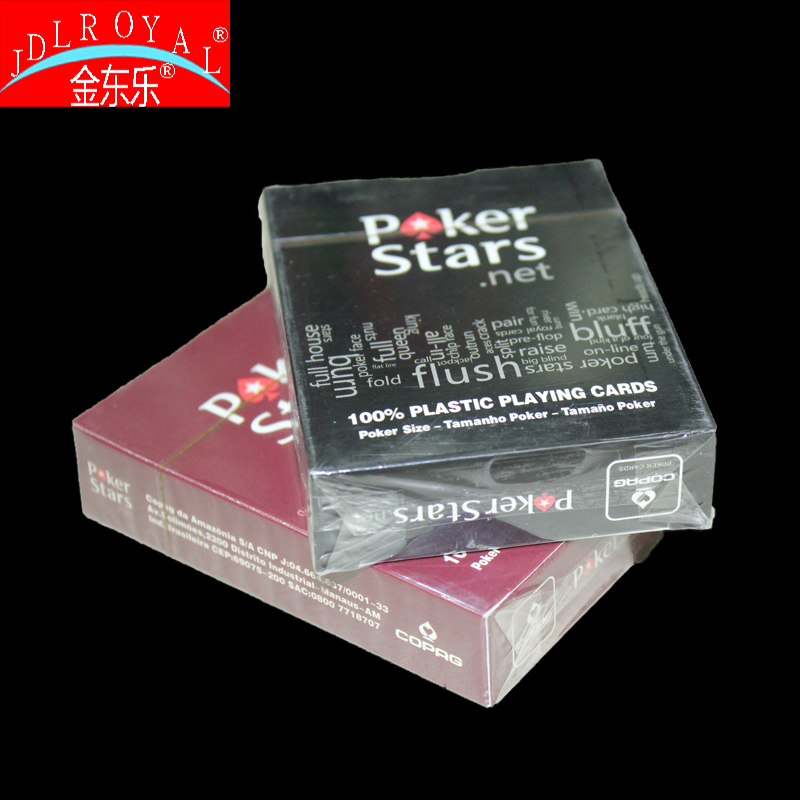 Plastic Poker stars red and black