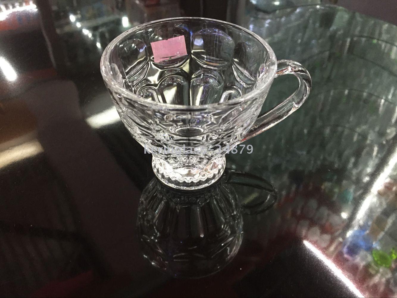 晶白料玻璃低把杯水杯果汁杯牛奶杯产品图