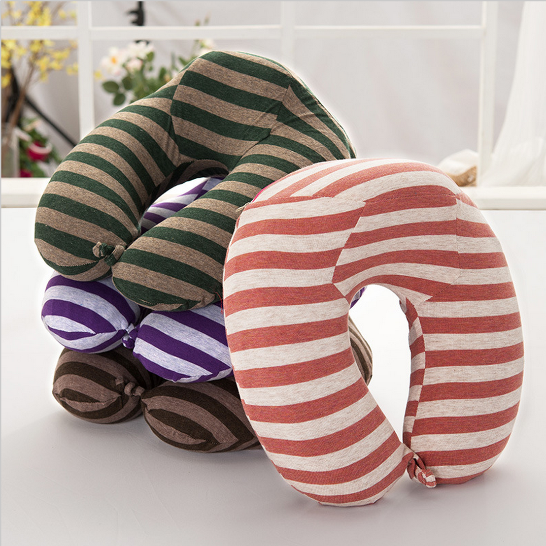 Bamboo charcoal slow recovery U pillow space memory cotton pillow cervical spine health care pillow travel pillow wholesale thumbnail